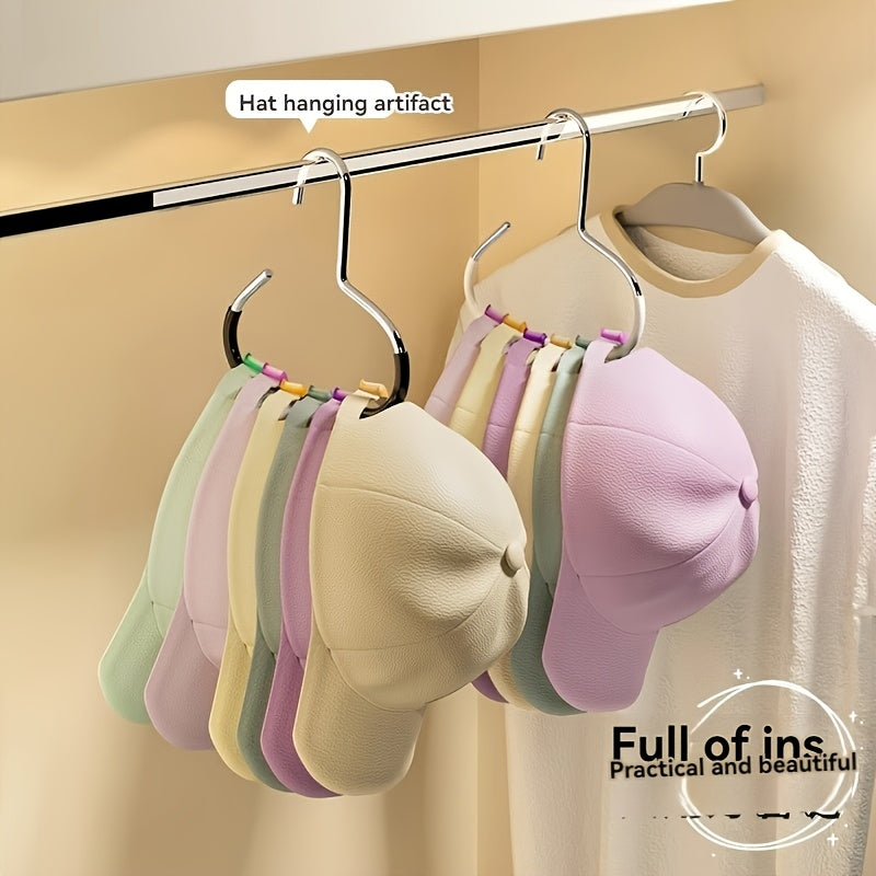 Pc Hat Hanger, Holds 8 Caps, No-Trace Home Storage Rack