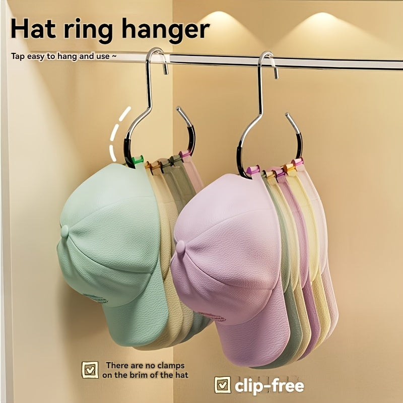 Pc Hat Hanger, Holds 8 Caps, No-Trace Home Storage Rack