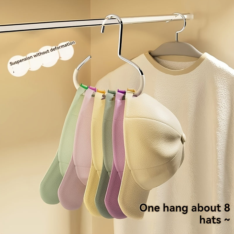 Pc Hat Hanger, Holds 8 Caps, No-Trace Home Storage Rack